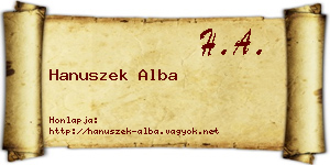 Hanuszek Alba névjegykártya
